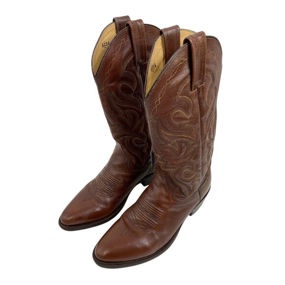Dan Post Mens Milwaukee Leather Cowboy Boots Size 7.5 EW Mexico G10647 - Picture 12 of 13